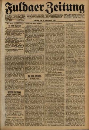 Erste Ausgabe vom Freitag, den 03. Dezember 1915.