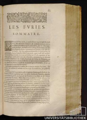 Les Furies. Sommaire.