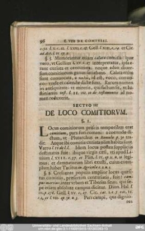Sectio III De Loco Comitiorum.