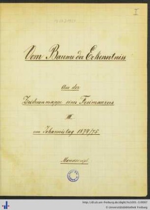 3: Vom Baume der Erkenntnis: Aus der Zeichnen-Mappe eines Freimaurers