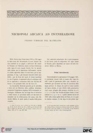 16: Necropoli arcaica ad incinerazione : presso Timmari nel Materano