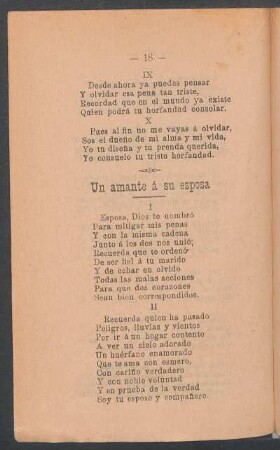 Un amante á su esposa