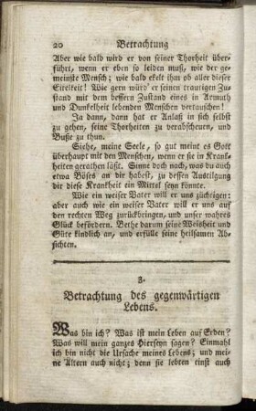 3. Betrachtung des gegenwärtigen Lebens