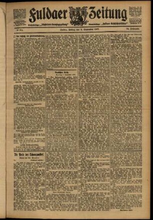 Ausgabe vom Freitag, den 06. September 1907.