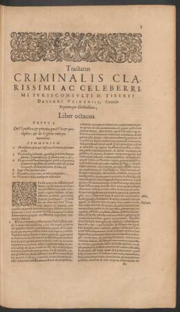 Tractatus Criminalis ... Liber octavus.