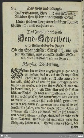 Das Zwey und achtzigste Send-Schreiben