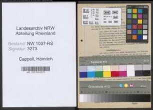 Entnazifizierung Heinrich Cappell , geb. 20.07.1886 (Amtmann)