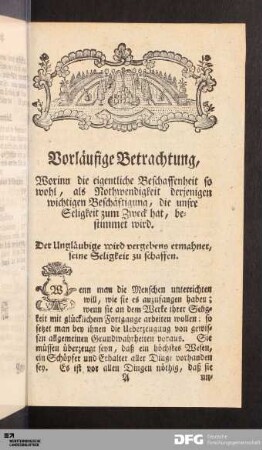 [I.] Vorläufige Betrachtung