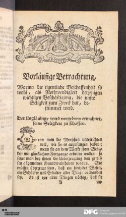 [I.] Vorläufige Betrachtung
