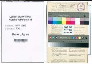 Entnazifizierung Agnes Basten , geb. 01.07.1904 ()