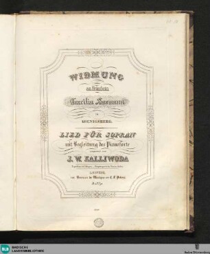 Lied für Sopran mit Begleitung des Pianoforte