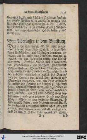 Vom Aderlassen in dem Blutsturtz - Vom Aderlassen im Kopfweh.