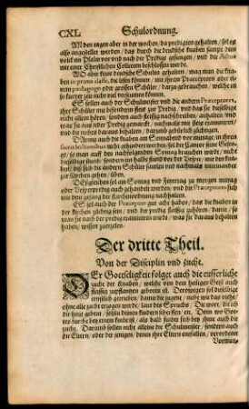 Der dritte Theil. Von der Disciplin und zucht.