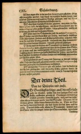 Der dritte Theil. Von der Disciplin und zucht.