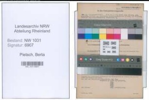 Entnazifizierung Berta Pietsch , geb. 02.05.1892 ()