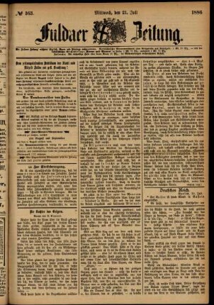 Ausgabe vom Mittwoch, den 21. Juli 1886.