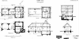 Hochdorf (b Horb): Haltepunkt Verwaltungsgebäude Grundrisse UG,EG,DG,Schnitte