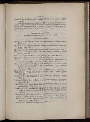 Pubblicazioni non periodiche pervenute all' Accademia nel mese di marzo 1886.