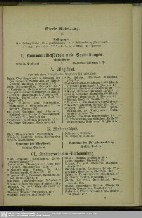 1. Kommunalbehörden und Verwaltungen
