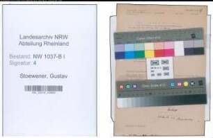 Entnazifizierung Gustav Stoewener , geb. 00.00.0000 (Verwaltungsbeamter)