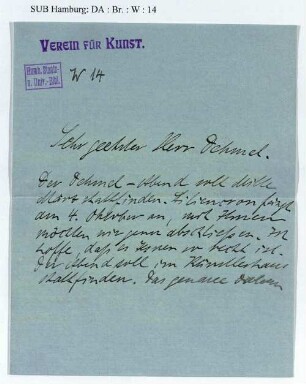 Brief an Richard Dehmel