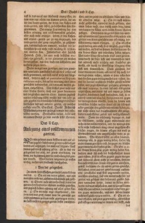 Das II. Cap. Anlegung eines vollkommenen gartens