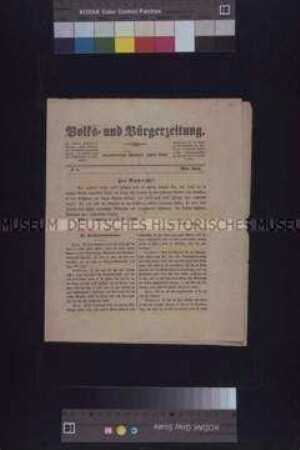 Zeitung: Volks- und Bürgerzeitung, Nr. 7; Mai 1848