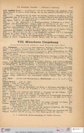 VIII. Münchens Umgebung (Nr. 2091 - 2275)