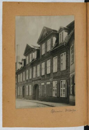 Wohnhaus Ritterstraße, Schwerin: Ansicht (aus: Skizzen- und Fotoalbum 25)