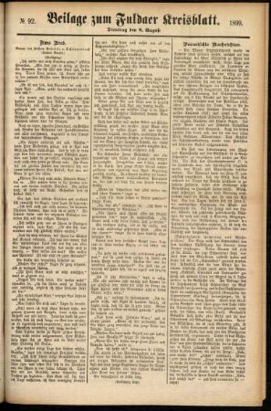 Zweite Ausgabe vom Dienstag, den 08. August 1899.