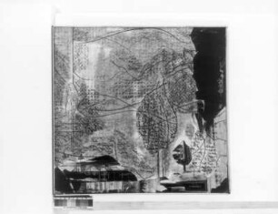Abstrakte Komposition aus Gebäuden, Kirche und Segelboot vor Massivberg : Abstrakte Komposition aus Gebäuden, Kirche und Segelboot vor Massivberg. Papiercollage, Zeichnung und Frottage, Klebungen und Polyesterschmelze; 64,3 x 67 cm (mit Rahmen). 1977