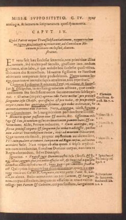 Caput IV. Quod patres neque Transsubstitantiationem, neque realem in signis praesentiam agnoverunt, ad Concilium Nicaenum primum inclusive, demonstratur.