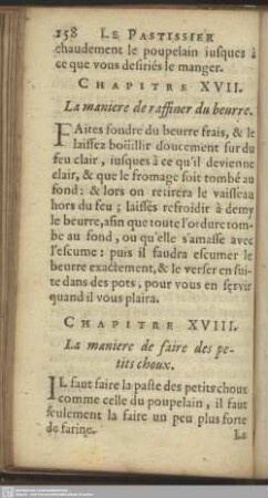 Chapitre XVIII. La maniere de faire des petits choux