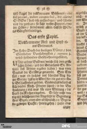 Das erste Capitl. Vollkommene Reü und Leyd eines Edelmanns.