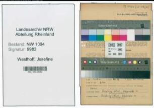 Entnazifizierung Josefine Westhoff , geb. 28.05.1920 (Kaufm.Angestellte)