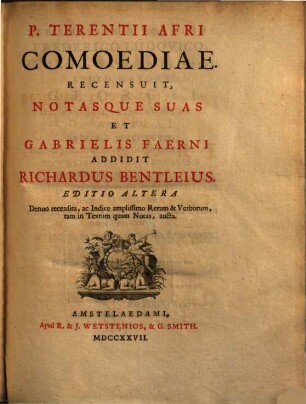 P. Terentii Afri Comoediae