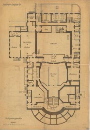 Fischer, Theodor; Heilbronn; Stadt-Theater - Grundriss UG