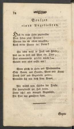 Seufzer eines Ungeliebten