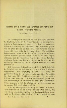 II. Beiträge zur Kenntniß des Ertrages der Fichte auf normal bestockten Flächen.