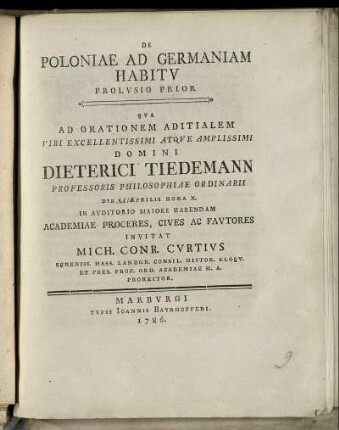 1: De Poloniae Ad Germaniam Habitu Prolusio .... 1