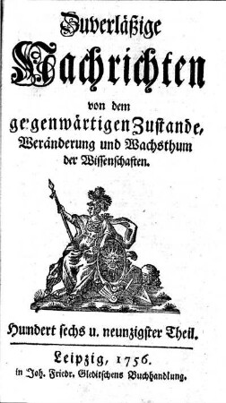Hundert sechs und neunzigster Theil.