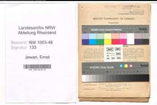 Entnazifizierung Ernst Jewan , geb. 12.07.1908 (Studienrat)
