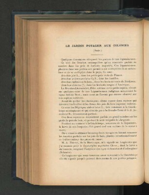 Le Jardin potager aux colonies