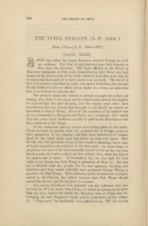 The Ts'ing Dynasty. (A. D. 1644-) ... - Chapter XXXII