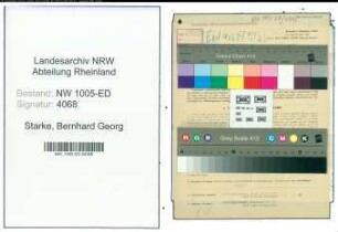 Entnazifizierung Bernhard Georg Starke , geb. 14.05.1921 (Kaufm. Angestellter)