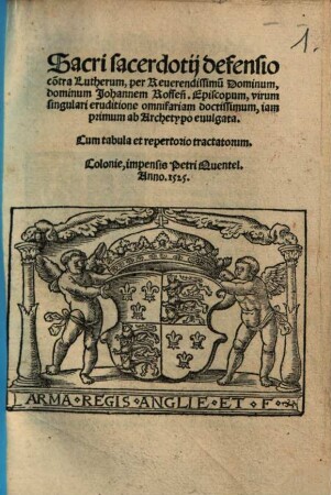 Sacri sacerdotij defensio co[n]tra Lutherum