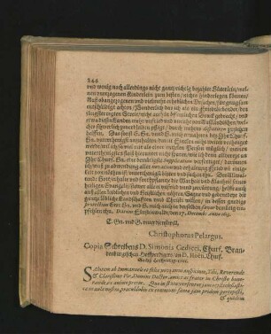 Copia Schreibens D. Simonis Gedicci, Churf. Brandenburgischen Hoffpredigers/ an D. Hoen ...