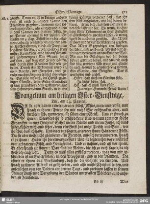 [Evangelium und Epistel am heiligen Oster-Dienstage]