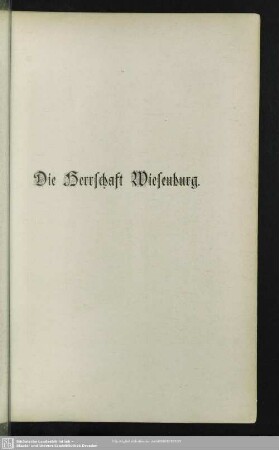 Die Herrschaft Wiesenburg