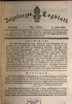Augsburger Tagblatt. 1835,7/12